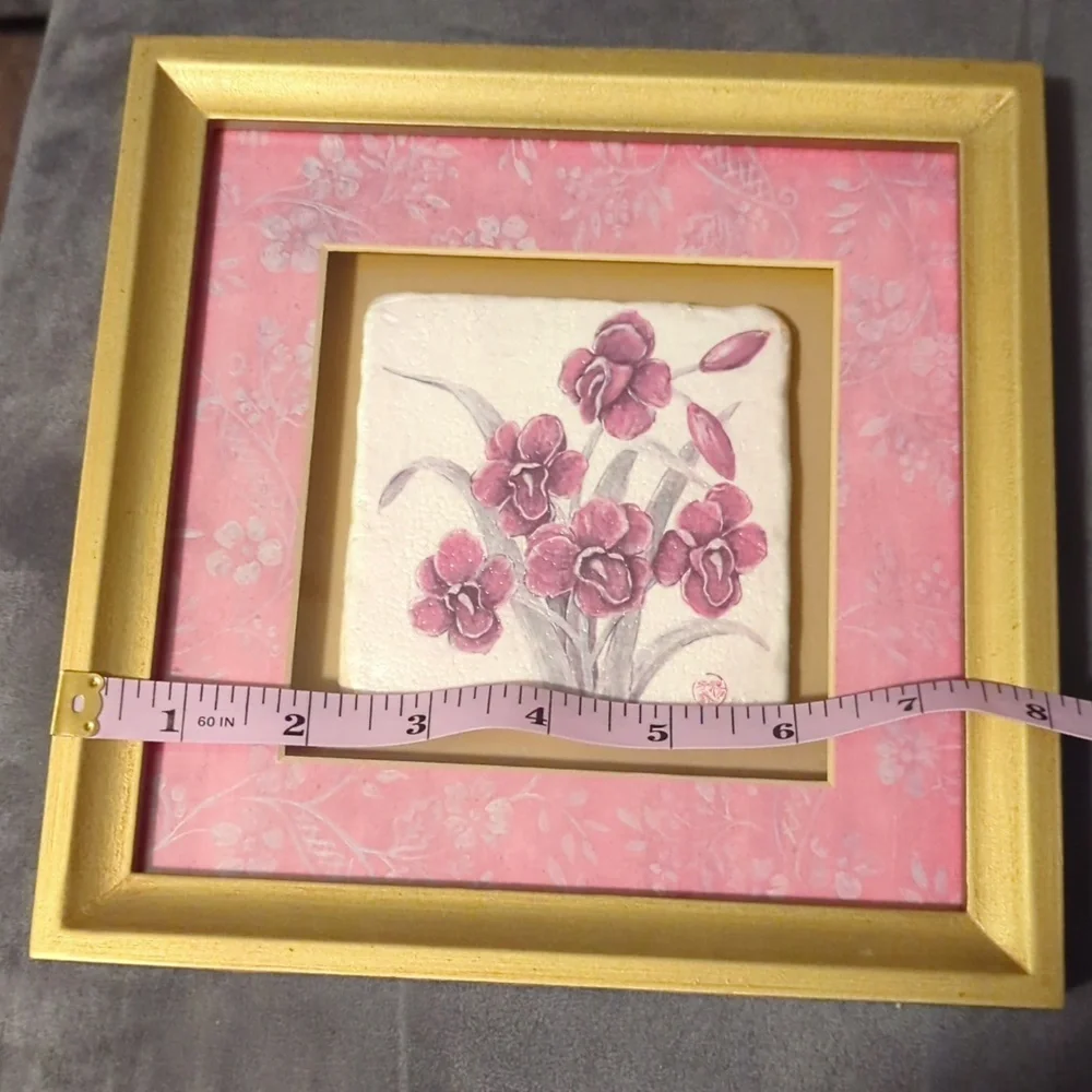 Floral Framed Art Tiles Set